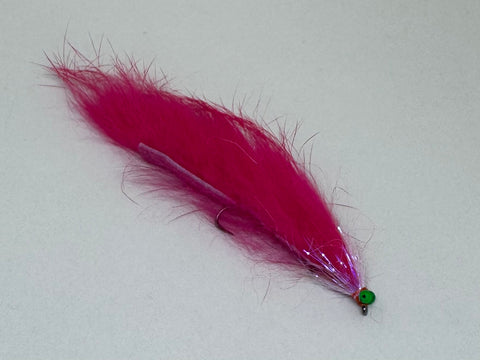 Pink green eyed Snake (single hook)  (Barbless)