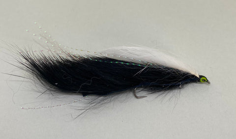Black & White Snake (with long shank single hook) x 1 (Barbless)