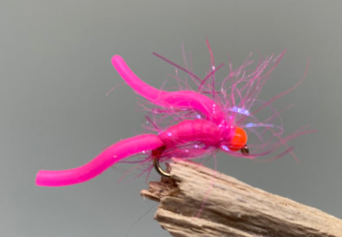 Pink Squirmy Worm x 3   (Barbed or Barbless)