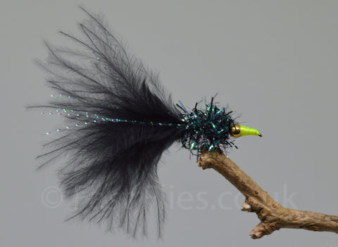 Gold Head Black Nomads Lime Nose x 3 - Fast Flies top trout flies