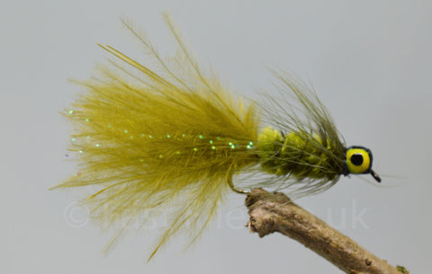Lead Head Olive Dog Nobbler x 3 - Fast Flies top trout flies