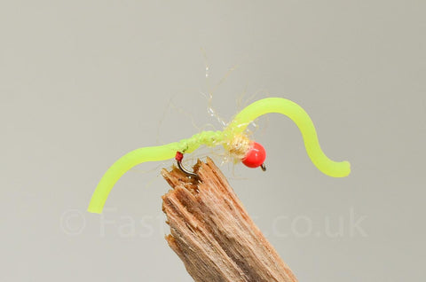 Chartreuse squirmy worm x 3   (Barbed or Barbless)
