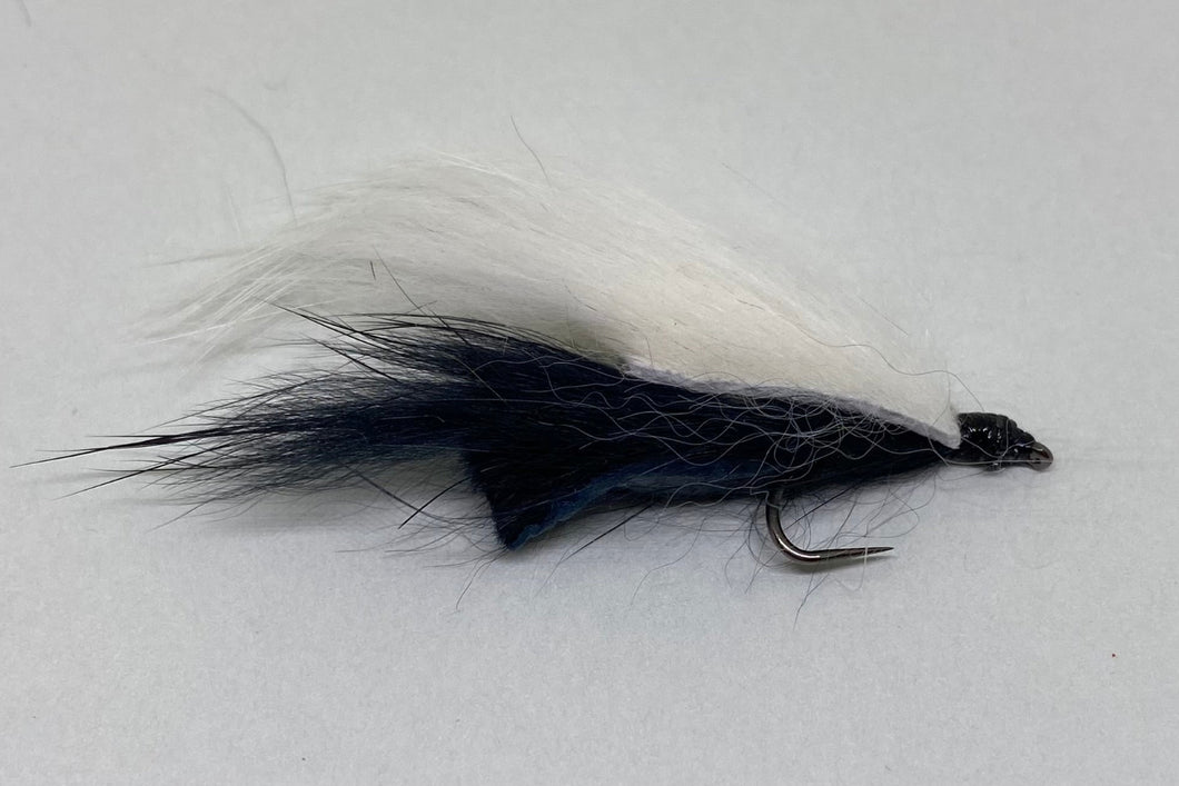 Black & White Snake - single hook (Barbless) x1