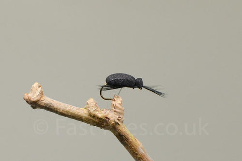 Black Foam Beetle x 3   (Barbed & Barbless)