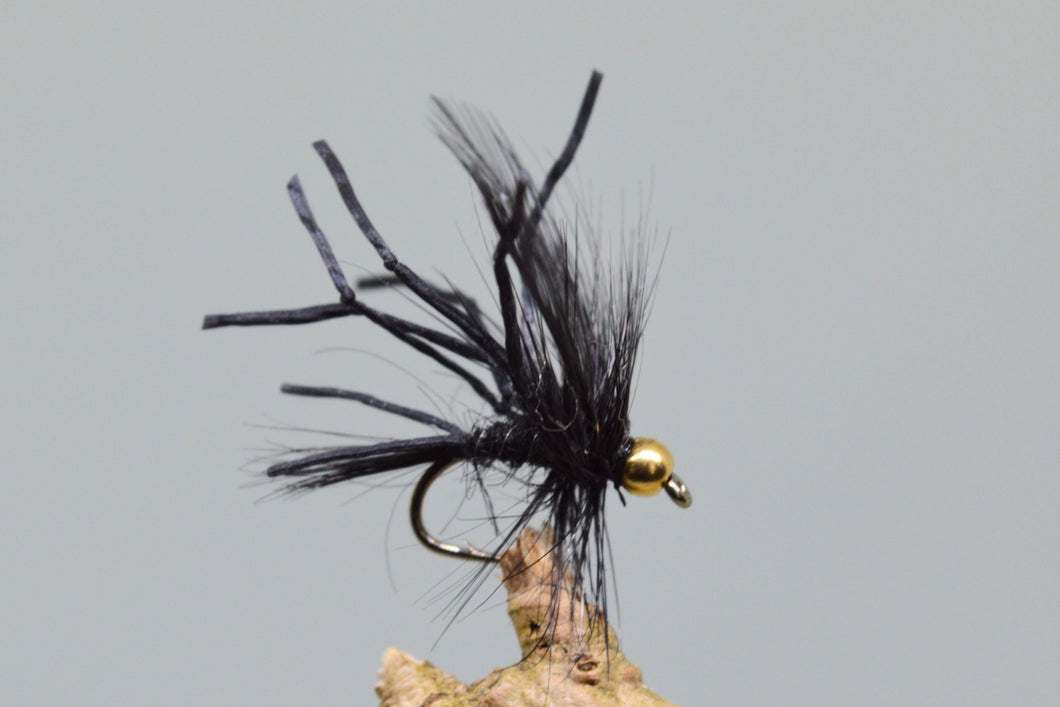 Gold Head Black Flexi Floss Daddy Longlegs x 3   (Barbed & Barbless)