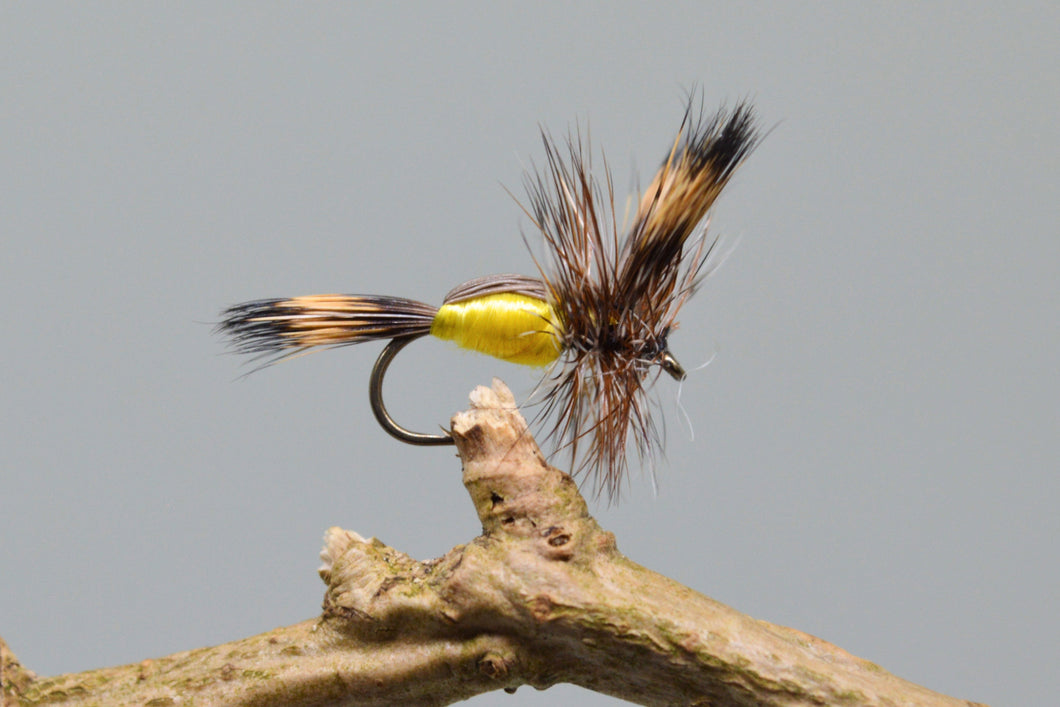 Yellow Humpy x 3   (Barbed & Barbless)