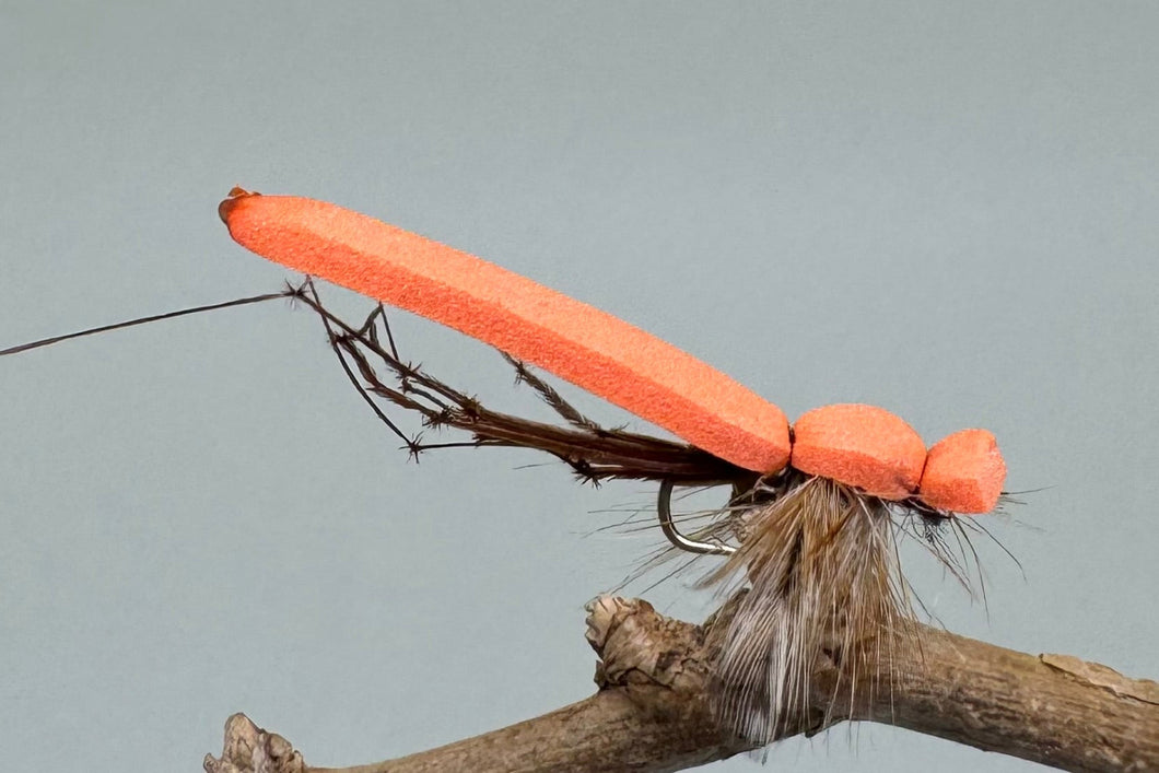 Daddy longlegs with orange foam body x 3  (Barbed)