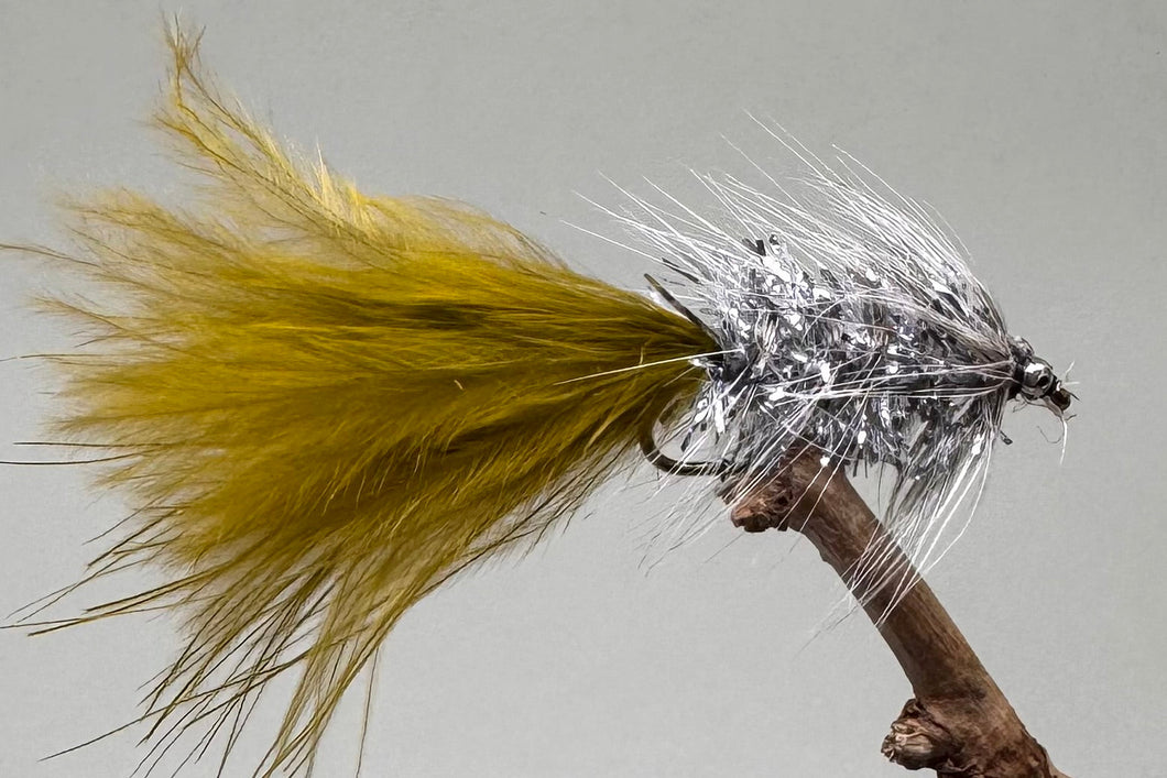 Silver & Olive Humungous x 3   (Barbed or Barbless)