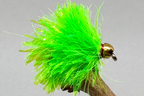 Gold Head Green Blob Mini x 3  (Barbed)