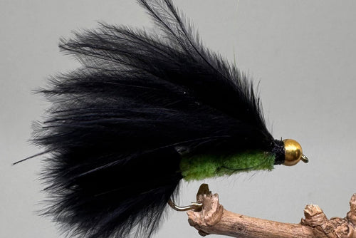 Gold Head Black/Green Cats Whisker x 3  (Barbed)
