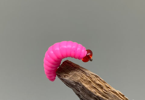 Bright pink Jelly Maggots x 3