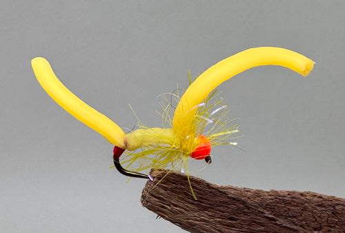 Yellow Squirmy Worm x 3 (Barbless)