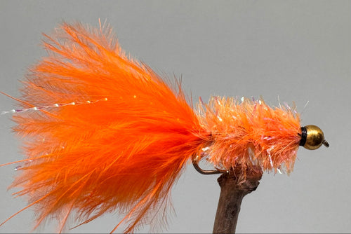 Gold Head Orange Fritz Woolly Bugger x 3  (Barbed)