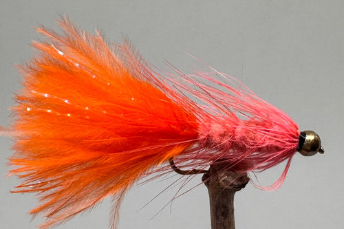 Gold Head Orange Woolly Bugger x 3  (Barbed)