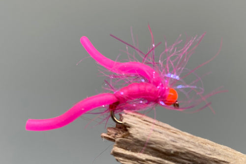 Pink Squirmy Worm x 3 (Barbless)