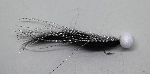 Boobie Black & Silver Snake x 1 - Single hook / long shank   (Barbed)