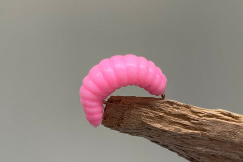 Pink Jelly Maggots x 3  (Barbed)