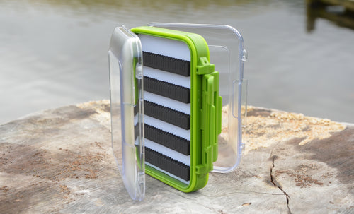 Large Pocket Size Olive Double Sided Waterproof Fly Box - Fast Flies top trout flies