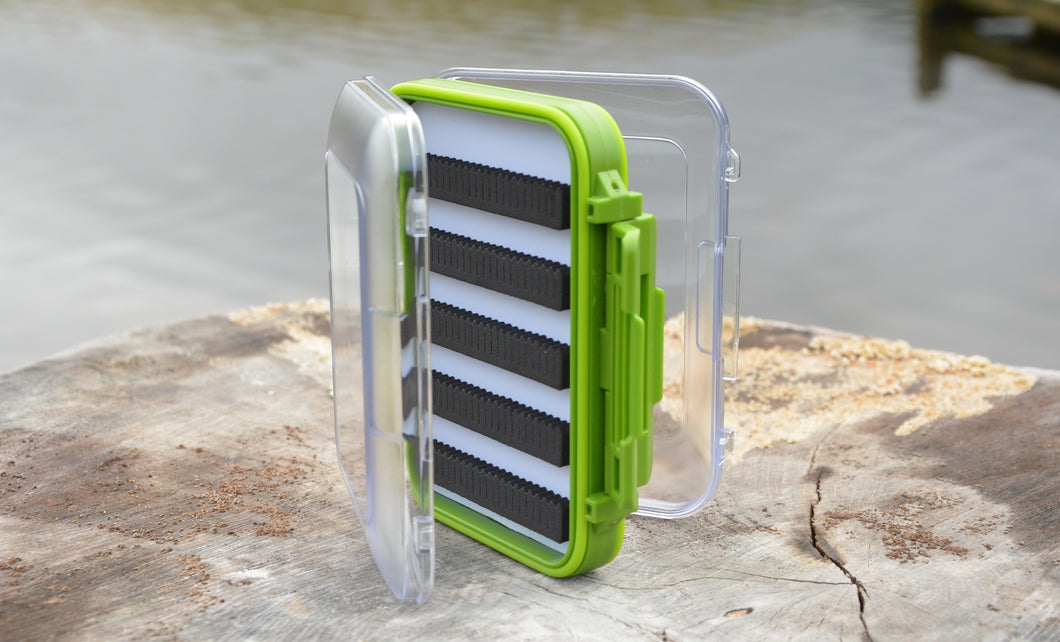 Large Pocket Size Olive Double Sided Waterproof Fly Box - Fast Flies top trout flies