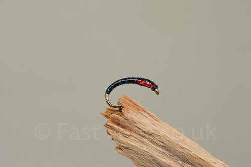Black-Red Holo Cheek UV Rib x 3   (Barbed or Barbless)