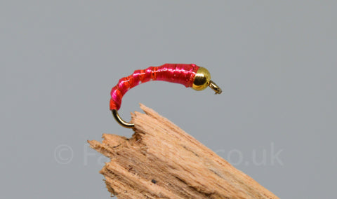 Gold Head Red Flexi Floss Buzzer x 3 - Fast Flies top trout flies