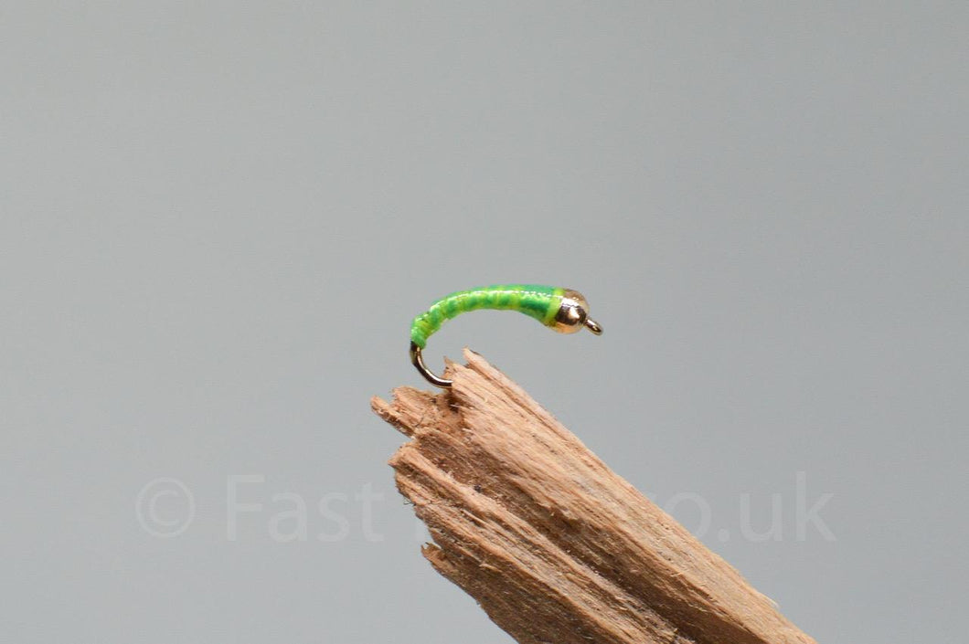 Gold Head Green Flexi Floss Buzzer x 3 - Fast Flies top trout flies