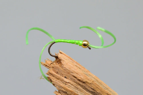 Gold Head Lime Flexi Floss Bloodworm x 3 - Fast Flies top trout flies