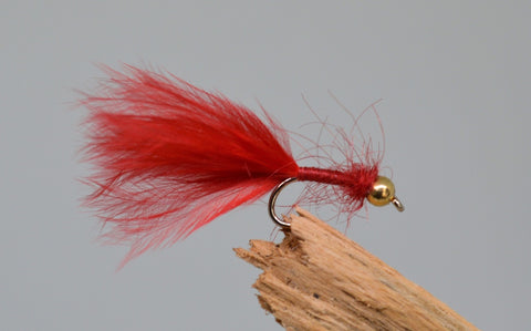 Gold Head Red Blood Worm x 3 - Fast Flies top trout flies