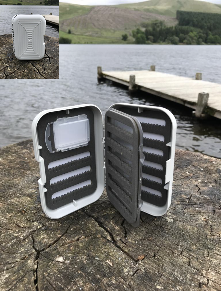 Grey swingleaf fly box with hook box