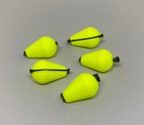 5 x Strike Indicators Teardrop Yellow
