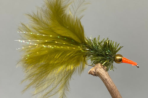 Gold Head olive nomad orange nose x 3  (Barbed)