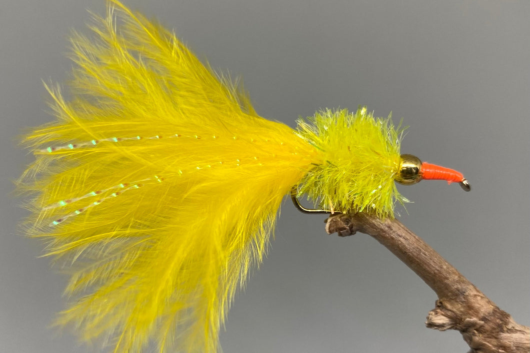 Gold Head Sunburst Nomad Orange Nose x 3  (Barbed)