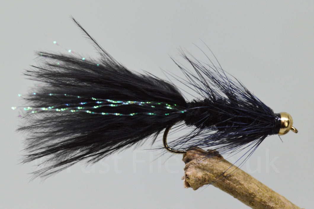 Gold Head Black Woolly Bugger x 3 - Fast Flies top trout flies