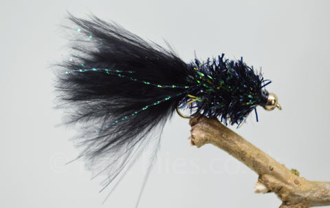 Gold Head Black Fritz Woolly Bugger x 3 - Fast Flies top trout flies