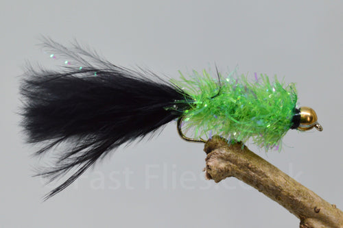 Gold Head Black & Green Fritz Woolly Bugger x 3 - Fast Flies top trout flies