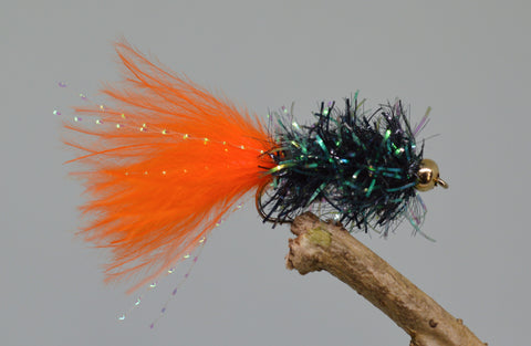 Gold Head Orange & Black Fritz Woolly Bugger x 3 - Fast Flies top trout flies