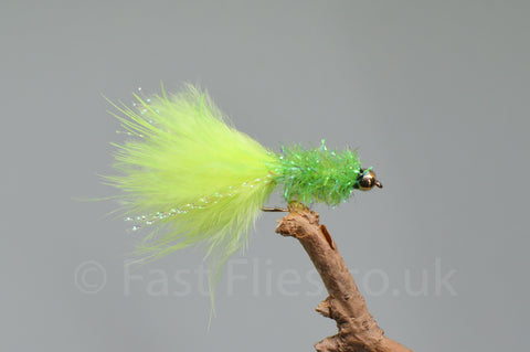 Gold Head Lime Fritz Woolly Bugger x 3