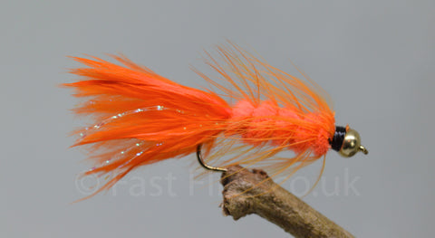 Gold Head Orange Woolly Bugger x 3 - Fast Flies top trout flies