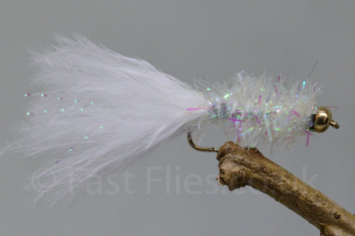 Gold Head White Fritz Woolly Bugger x 3 - Fast Flies top trout flies
