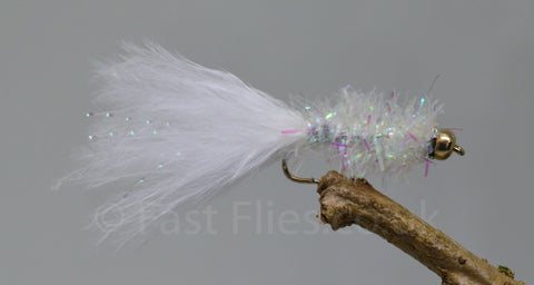 Gold Head White Fritz Woolly Bugger x 3 - Fast Flies top trout flies