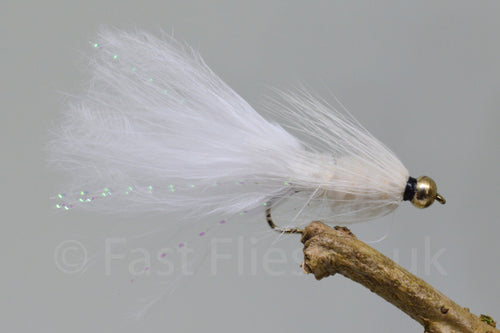 Gold Head White Woolly Bugger x 3 - Fast Flies top trout flies