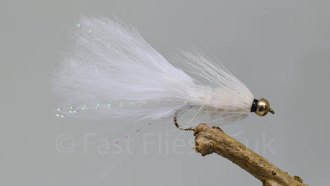 Gold Head White Woolly Bugger x 3 - Fast Flies top trout flies