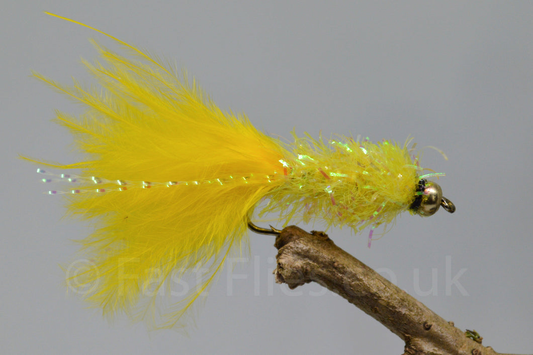 Gold Head Yellow Fritz Woolly Bugger x 3 - Fast Flies top trout flies
