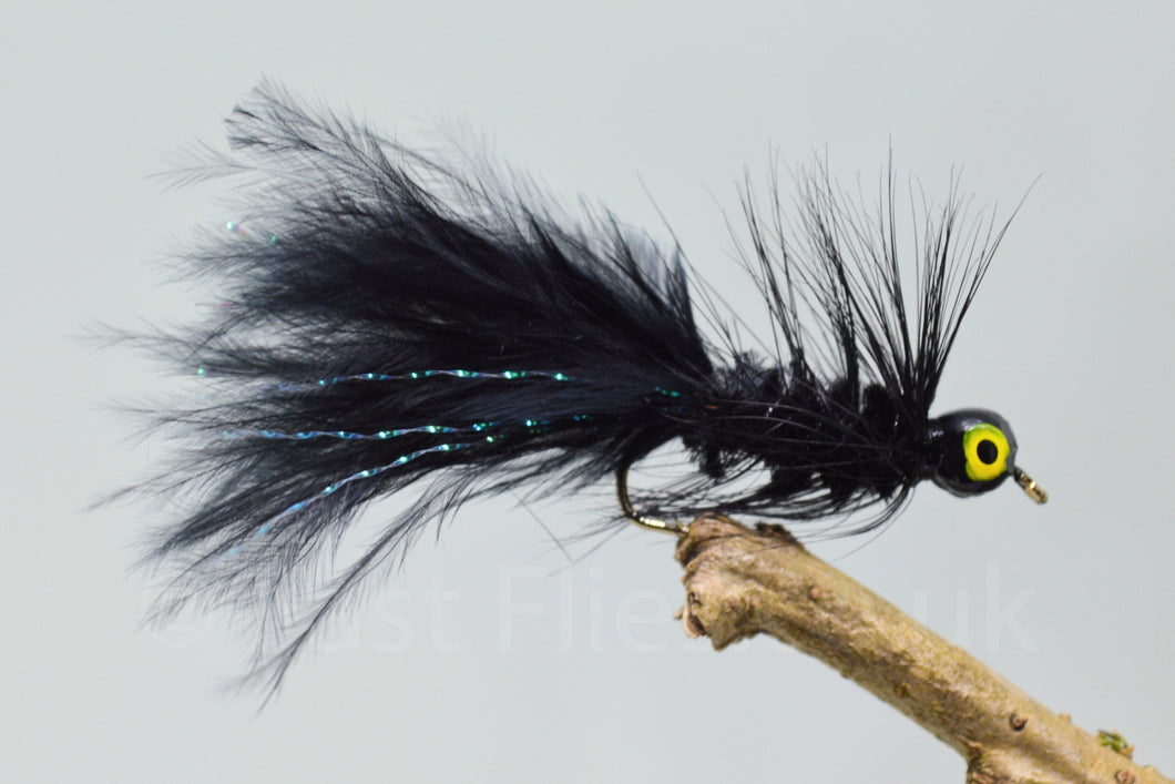 Lead Head Mini Black Dog Nobbler x 3 - Fast Flies top trout flies