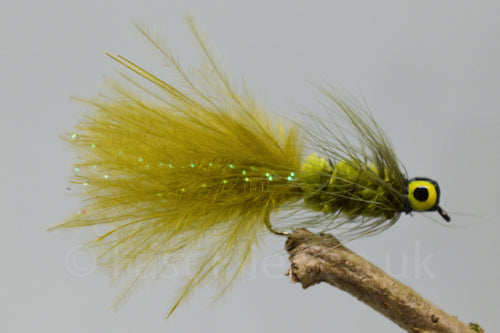 Lead Head Olive Dog Nobbler x 3 - Fast Flies top trout flies