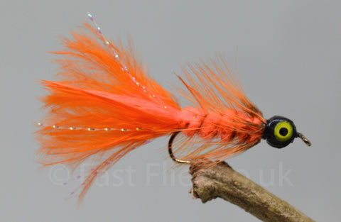 Lead Head Orange Dog Nobbler x 3 - Fast Flies top trout flies