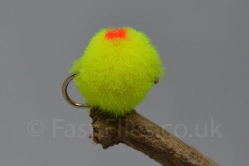 Chartruse Flame Dot Eggs x 3 - Fast Flies top trout flies