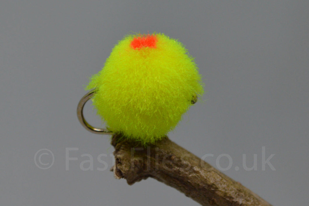 Chartruse Flame Dot Eggs x 3 - Fast Flies top trout flies