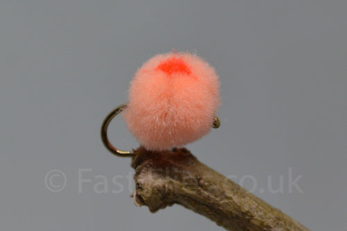 Peach Flame Dot Eggs x 3 - Fast Flies top trout flies