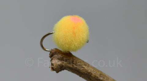 Yellow & Orange Flame Dot Eggs x 3 - Fast Flies top trout flies